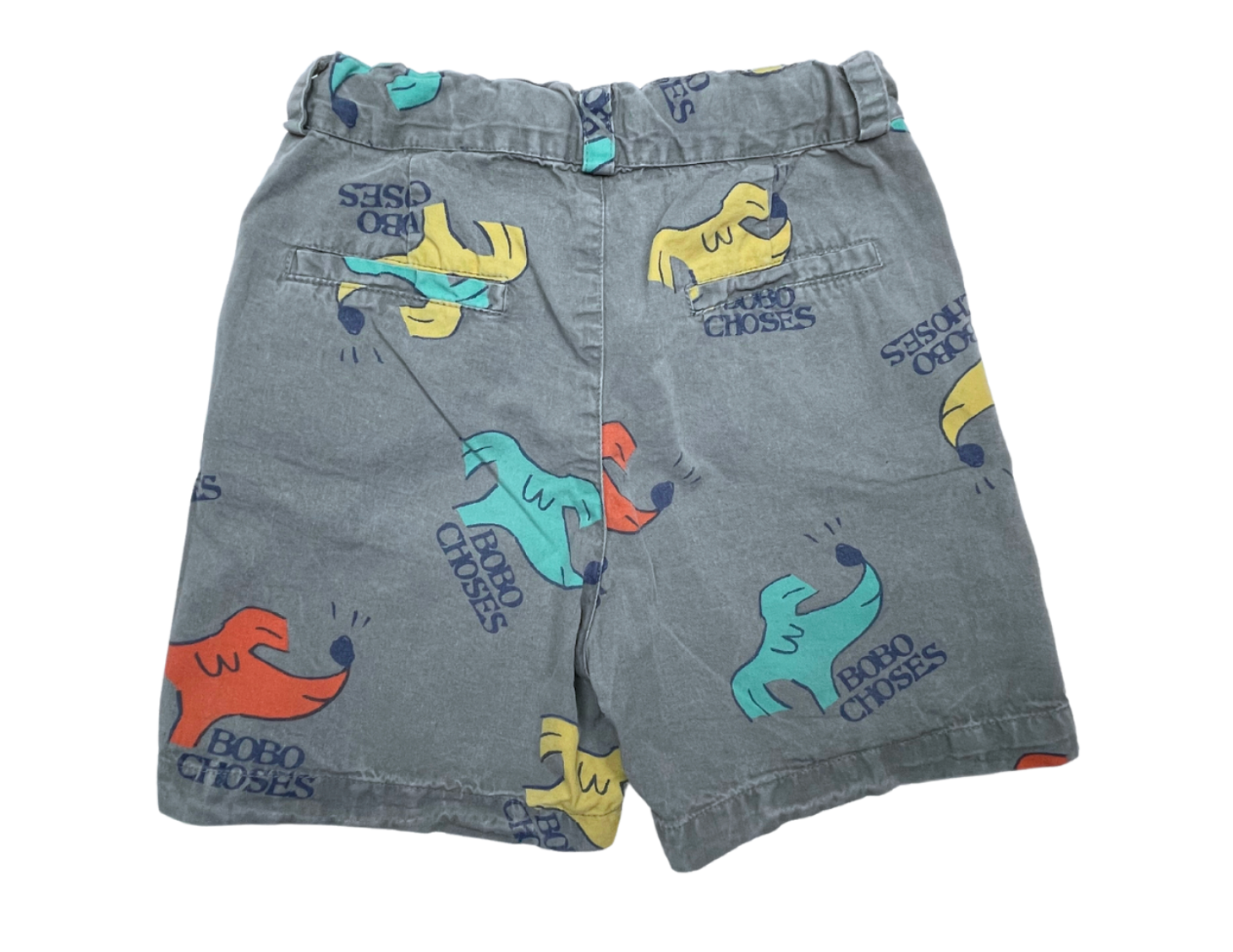 BOBO CHOSES - Short bermudas gris chiens multicolores - 4/5 ans