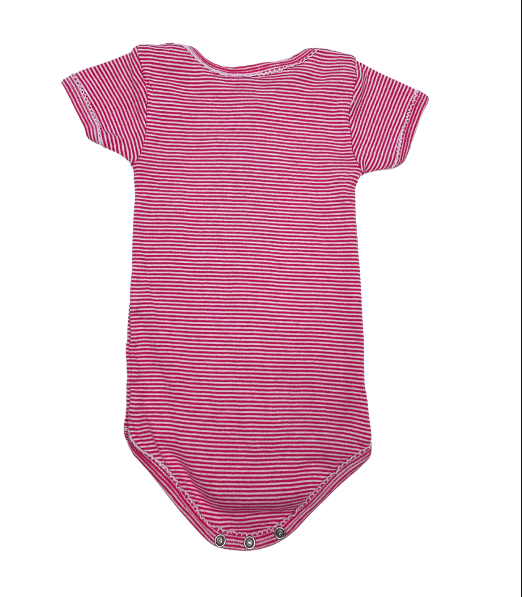 PETIT BATEAU - Rot gestreifter Body - 12 Monate