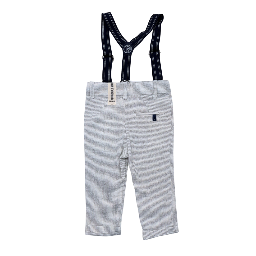 IKKS - Salopette grise à rayures (neuf) - 12 mois