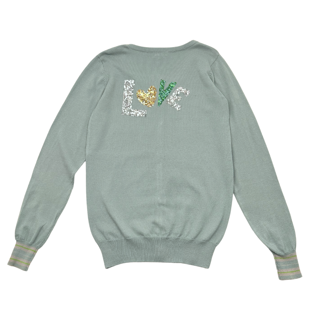 ILOVEGORGEOUS - Gilet turquoise "Love" - 10 ans