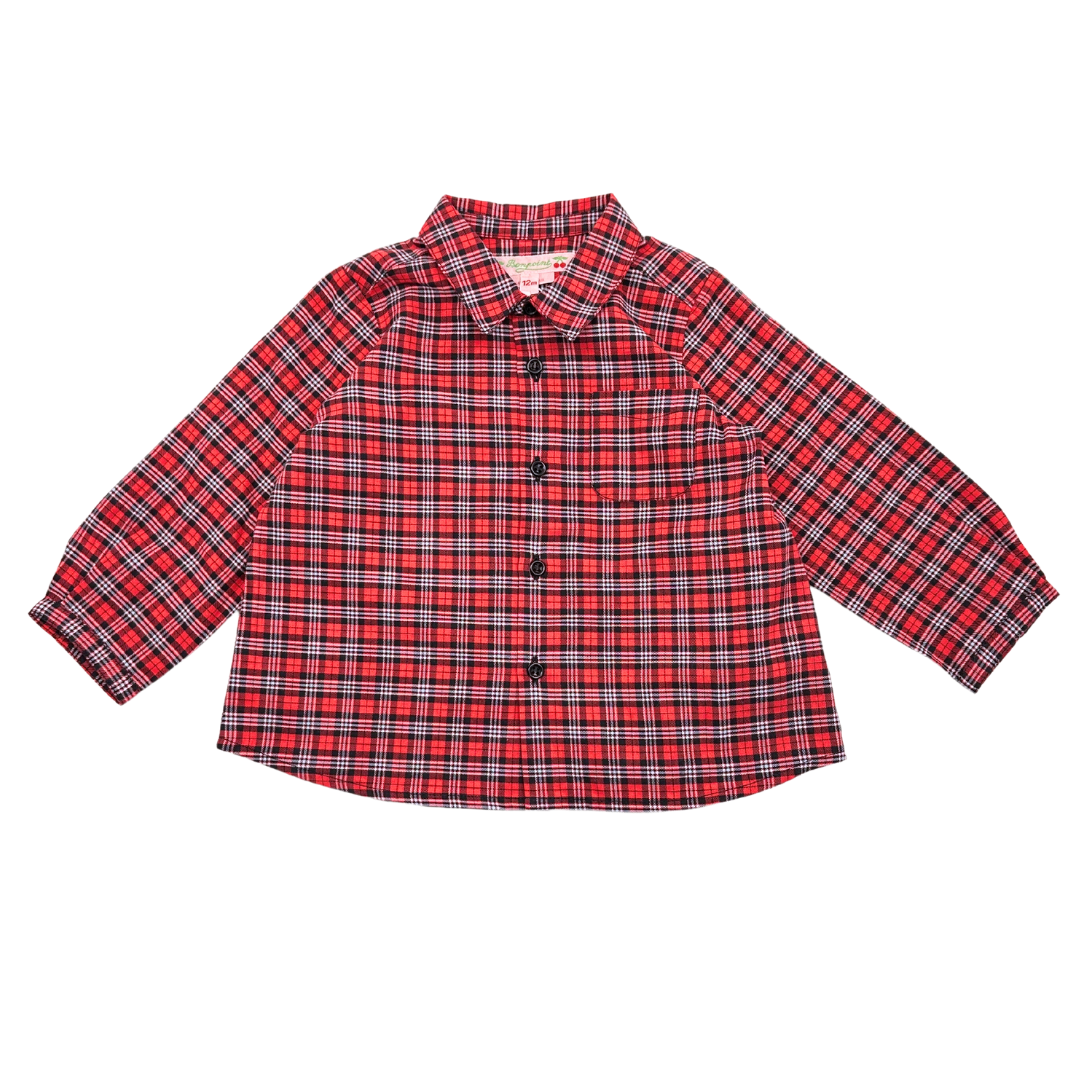 BONPOINT - Red checked shirt (new) - 12 months