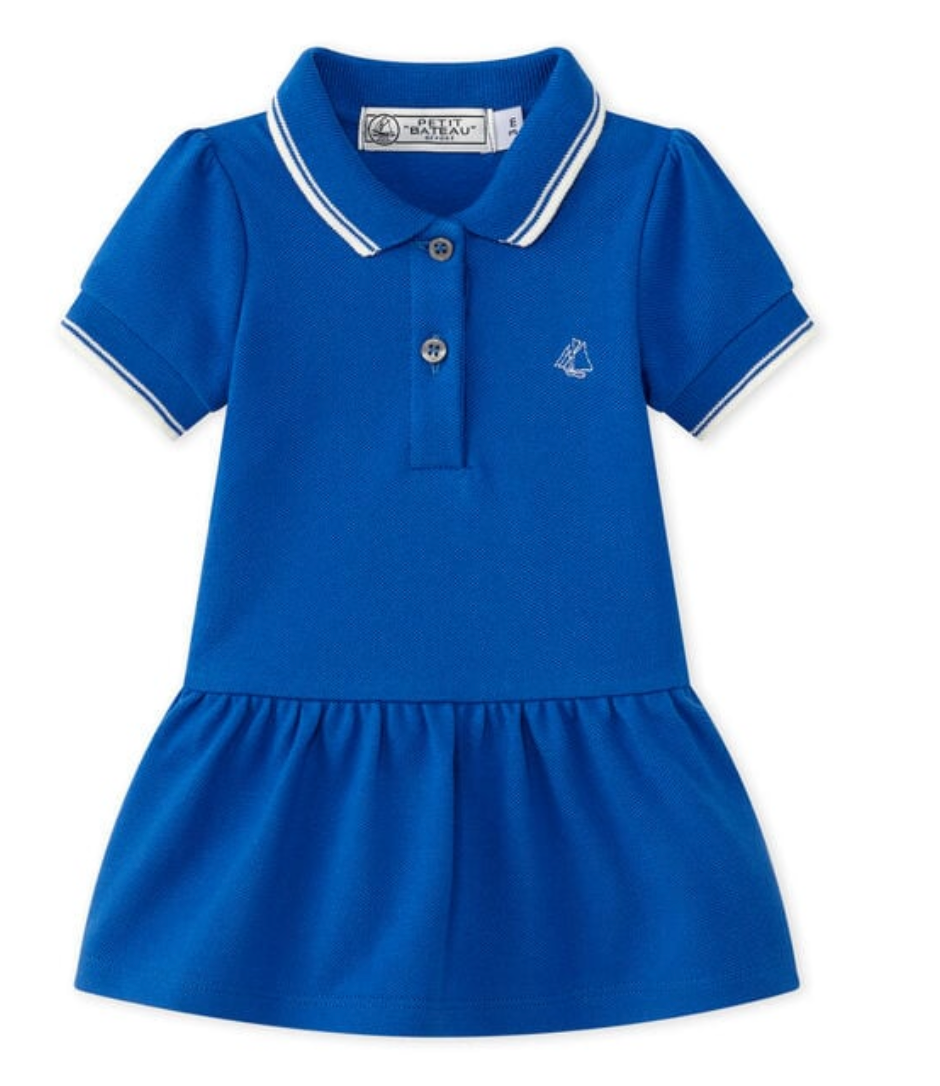 PETIT BATEAU - Blue jersey dress - 3 months