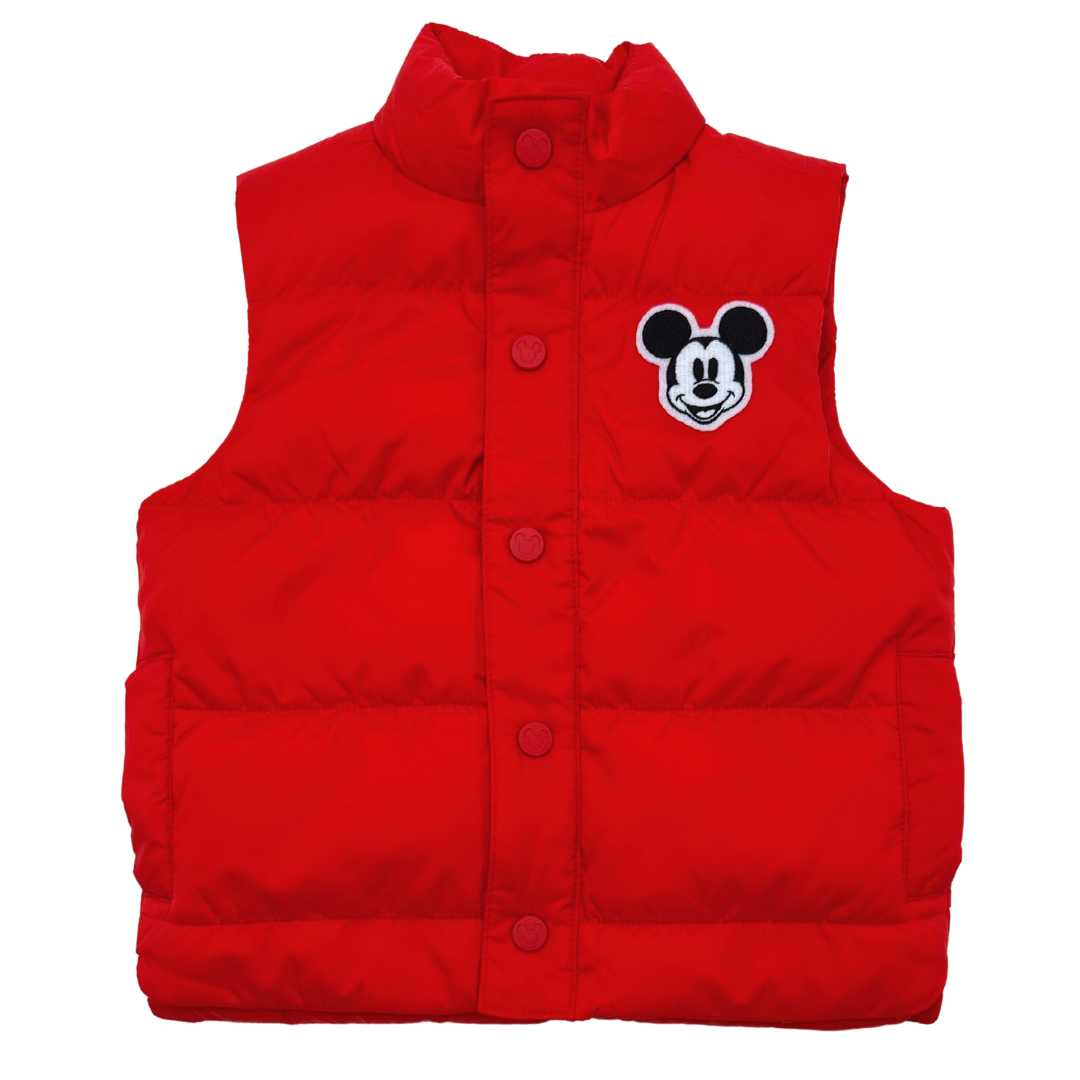 JANIE & JACK - Red Mickey Mouse sleeveless down jacket - 2 years