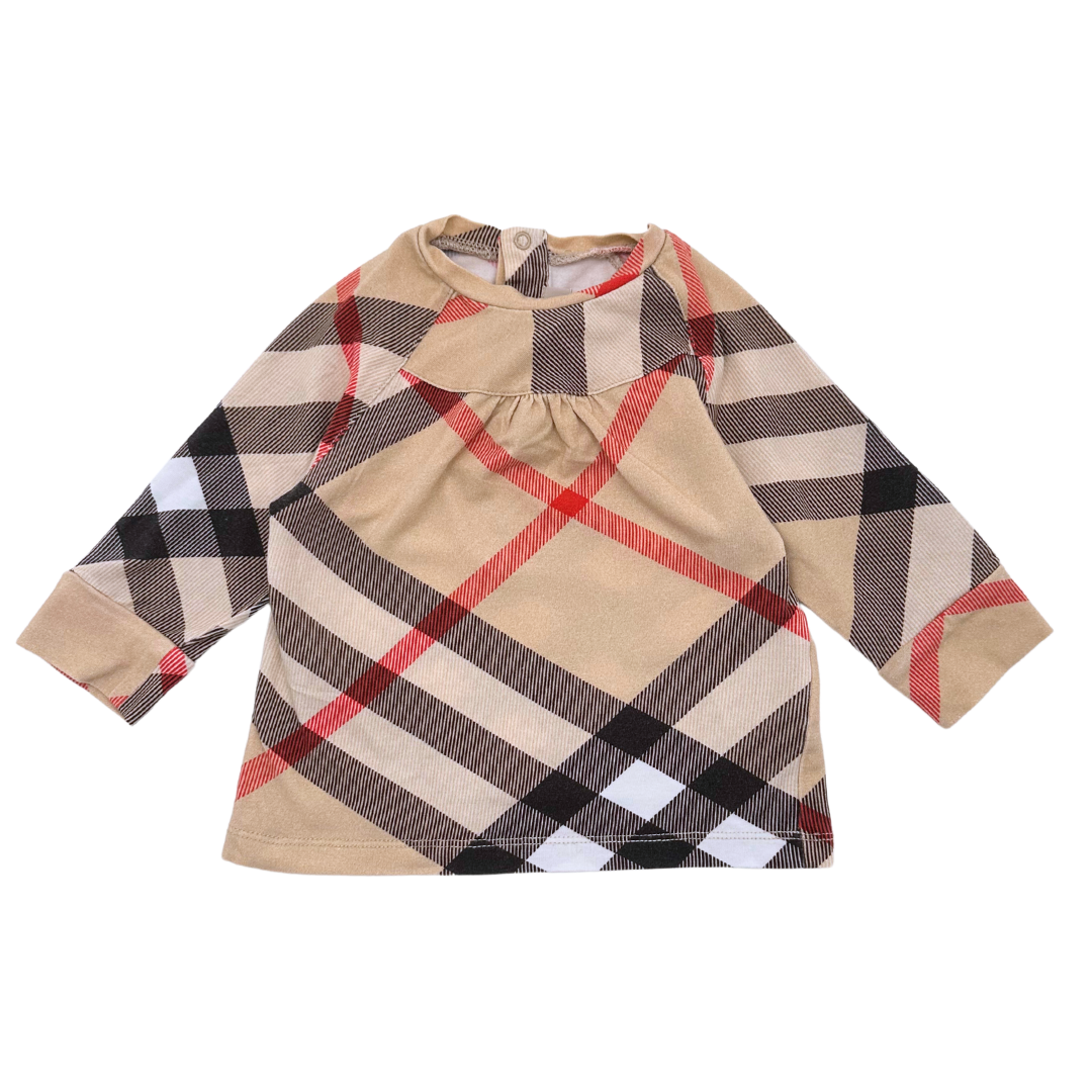 BURBERRY - Haut imprimé check Burberry - 6 mois