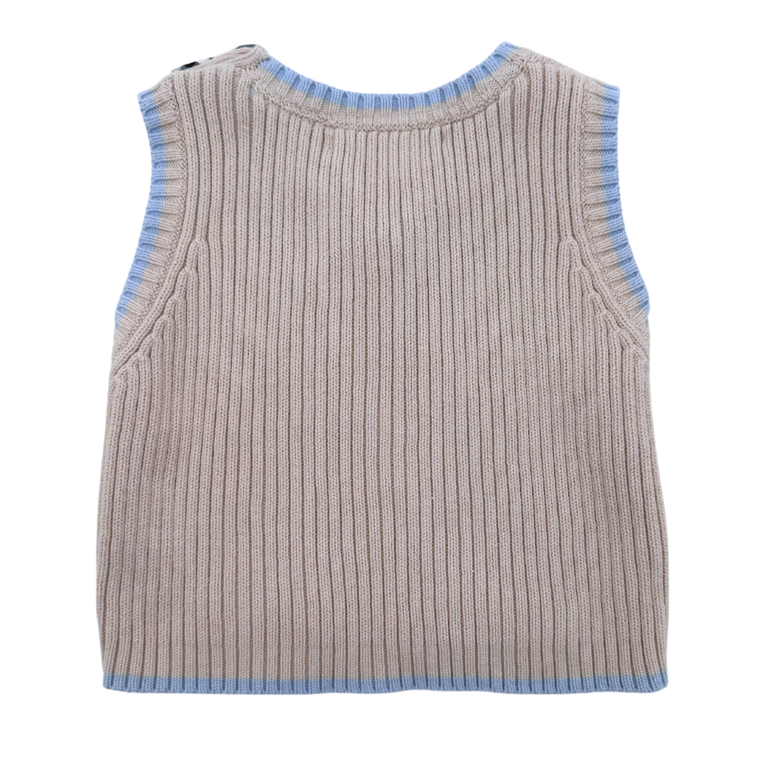 BURBERRY - Pull sans manches crème - 3 mois