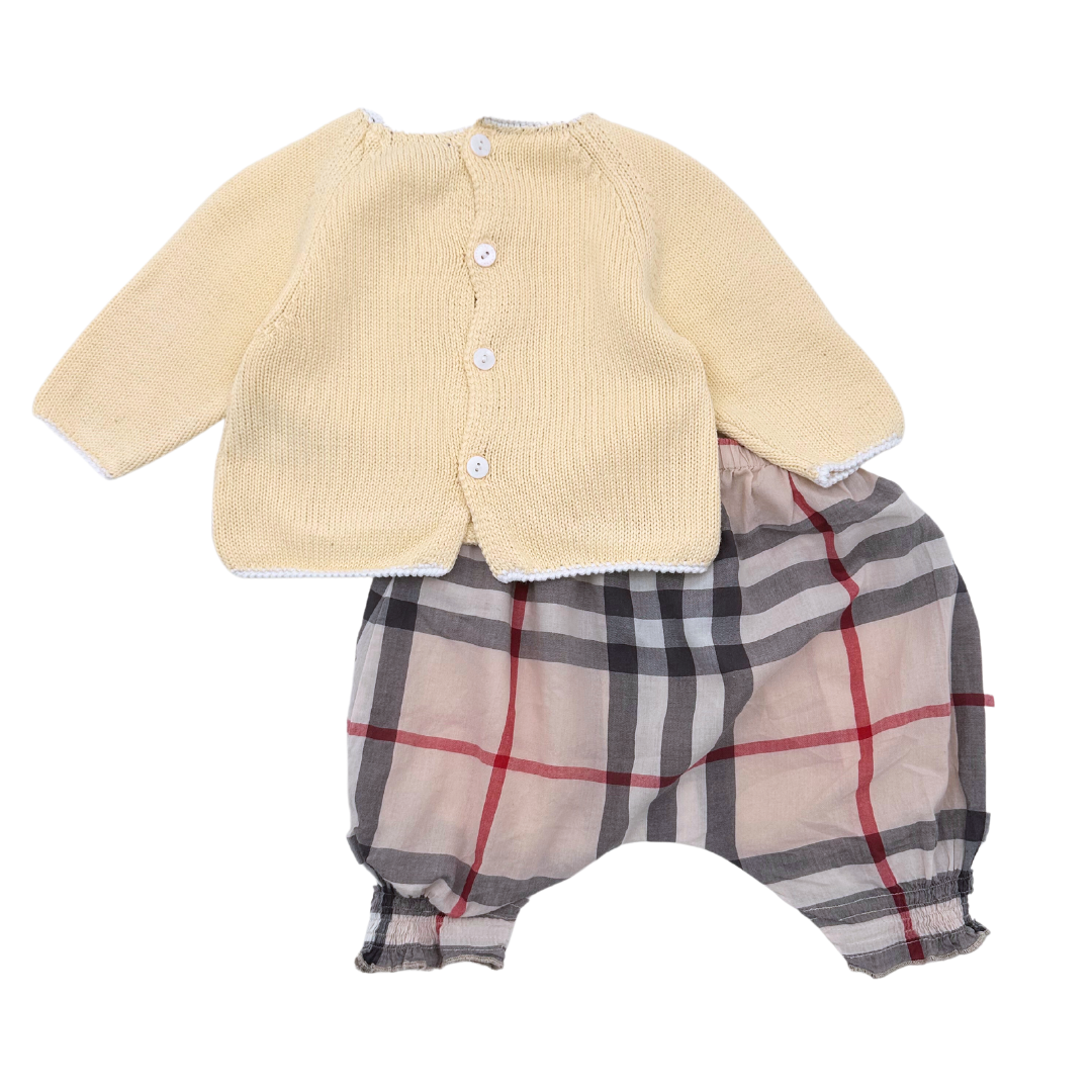 BURBERRY - Ensemble pull et pantalon - 3 mois