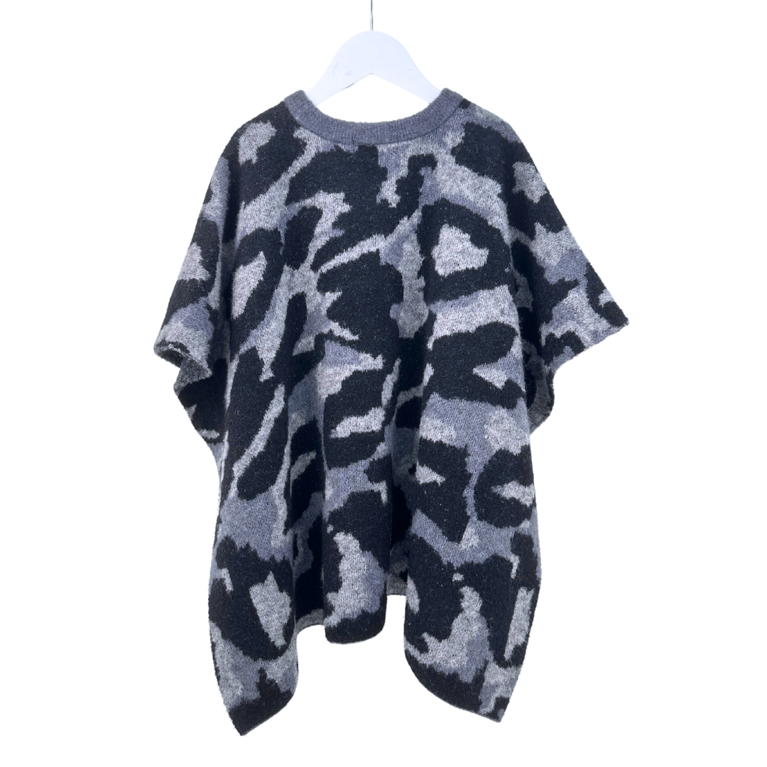 STELLA MCCARTNEY - Poncho noir et gris - 6 ans