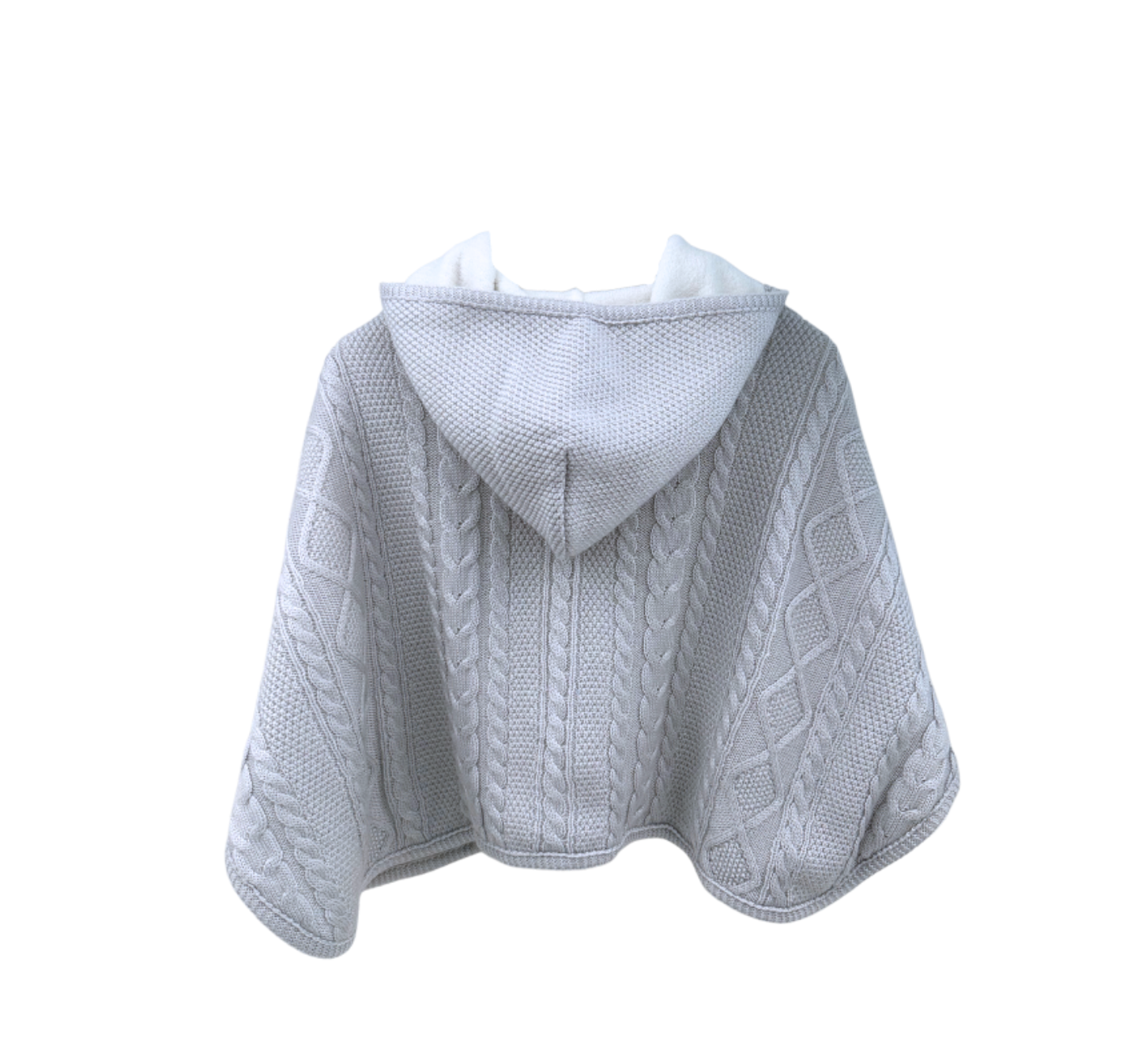 MIKI HOUSE - Poncho gris torsadé - 12/18 mois