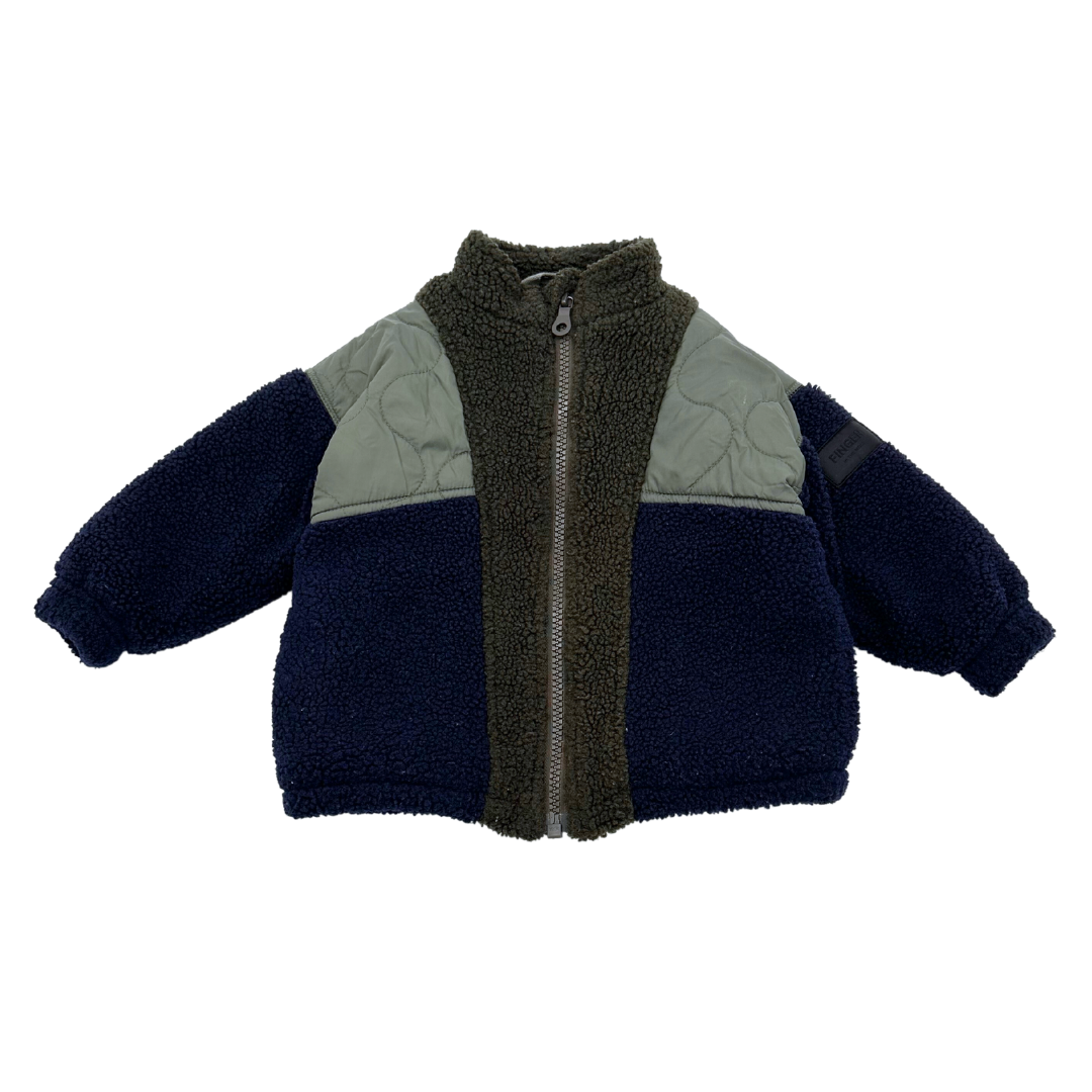 FINGER IN THE NOSE - Blaue und khakifarbene Daunenjacke - 2 Jahre