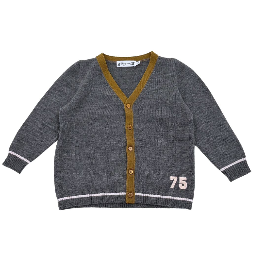 BONPOINT - Cardigan gris en laine - 3 ans
