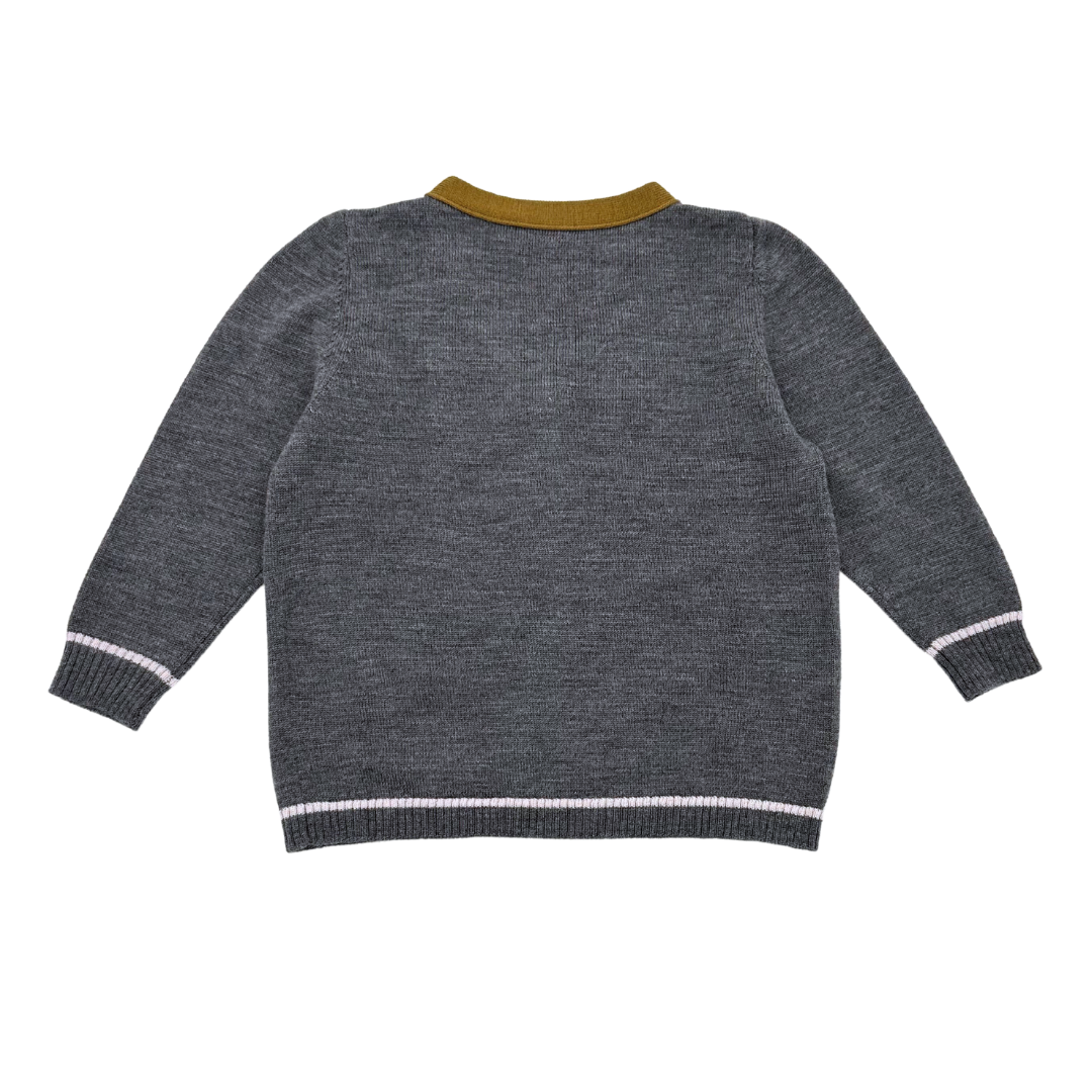BONPOINT - Cardigan gris en laine - 3 ans