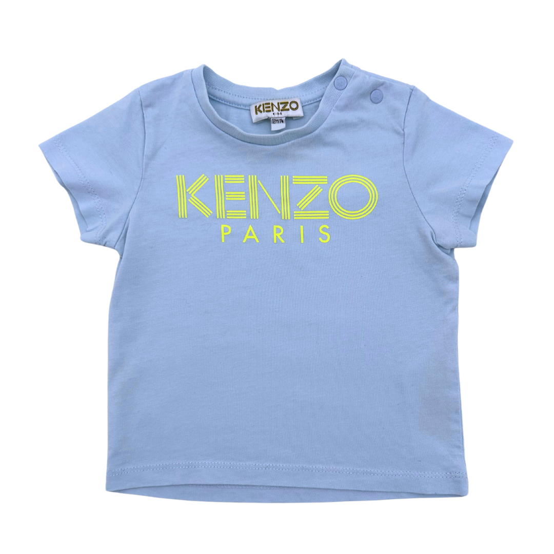 KENZO - T-shirt bleu imprimé "Kenzo" - 12 mois