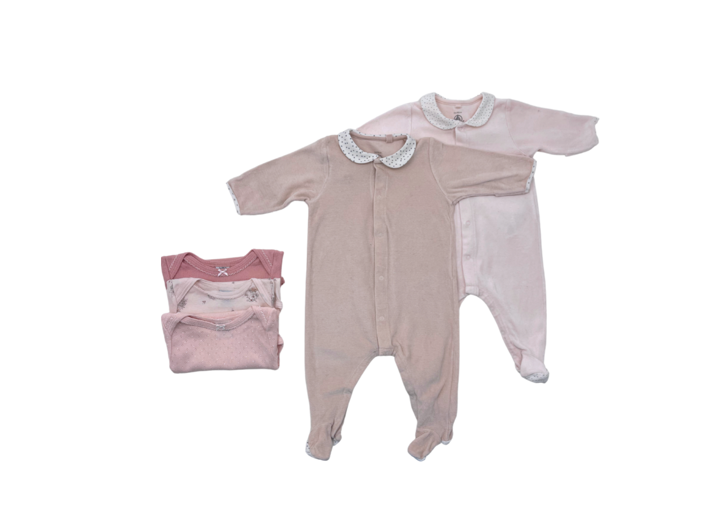 PETIT BATEAU - Lot de 3 bodies et 2 pyjamas - 3 mois