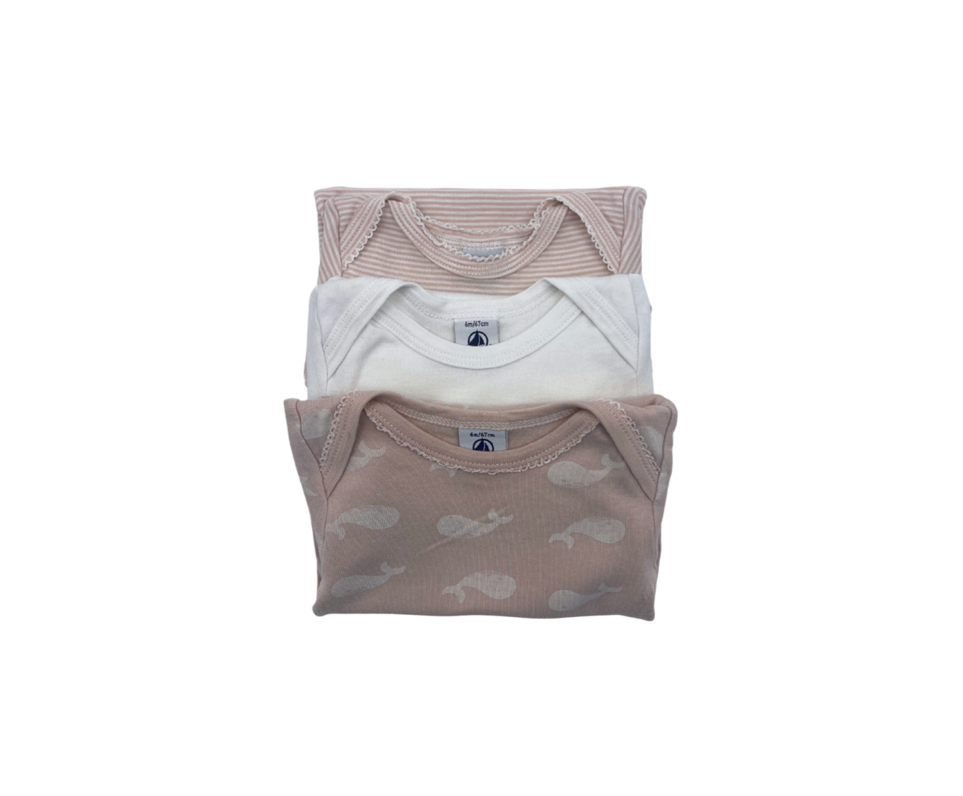 PETIT BATEAU - Lot de 3 bodies - 6 mois