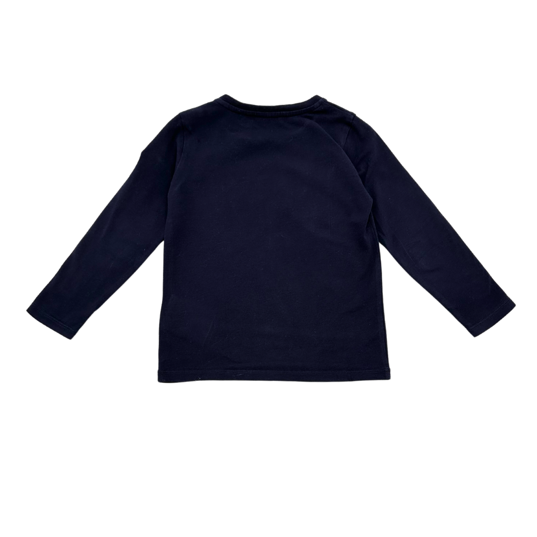 MONCLER - T-shirt à manches longues bleu marine - 2 ans