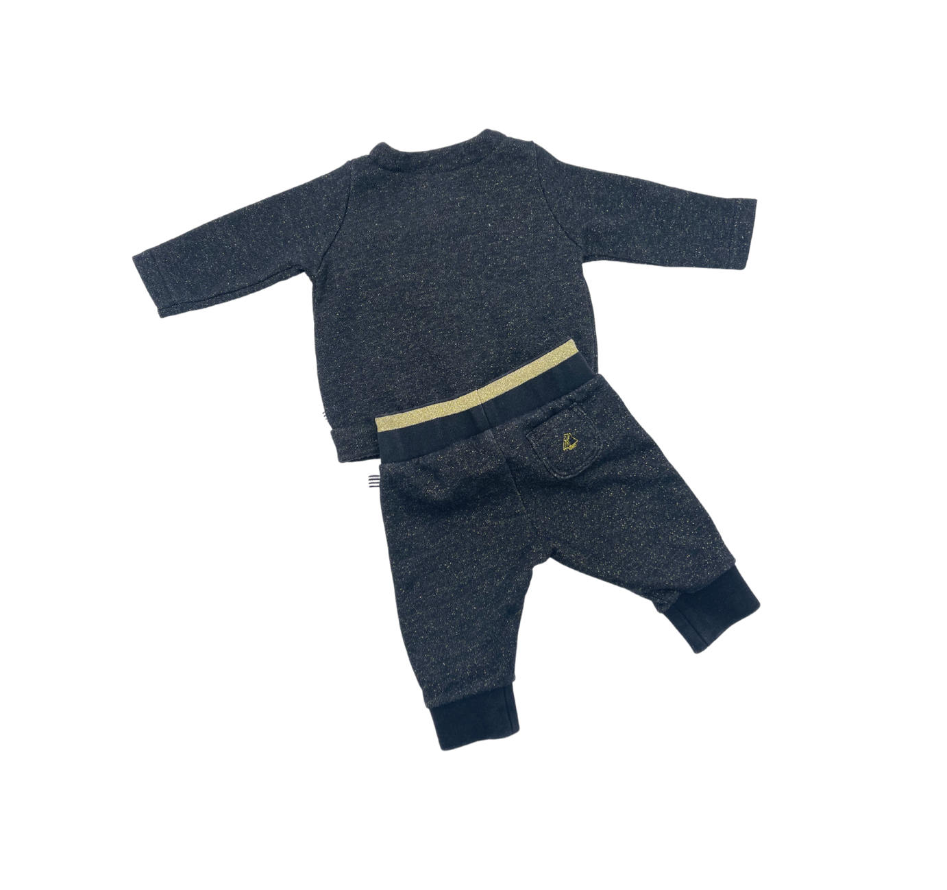 PETIT BATEAU - Ensemble bleu marine pailleté - 3 mois