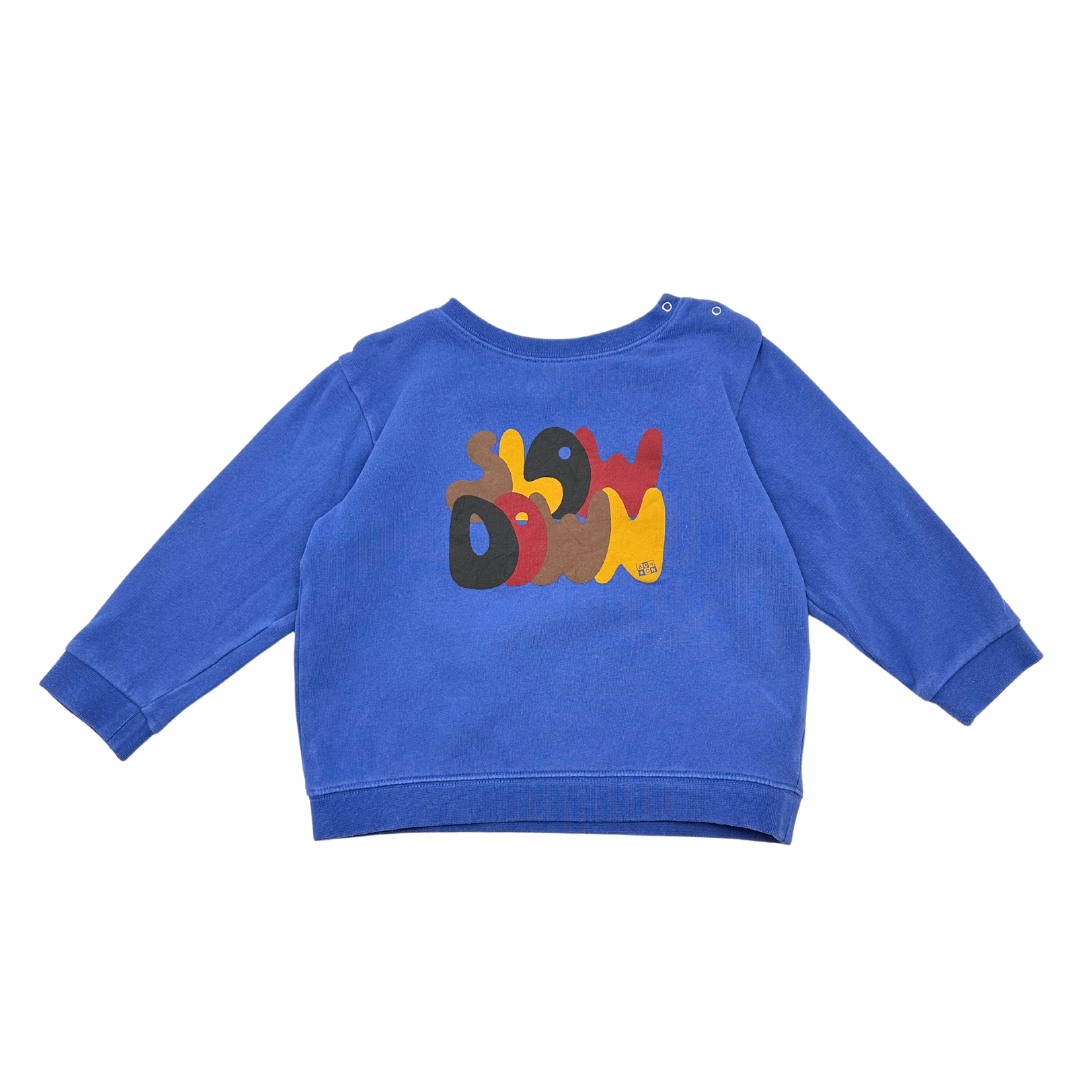 BONTON - Sweat bleu "Slow down" - 3 ans