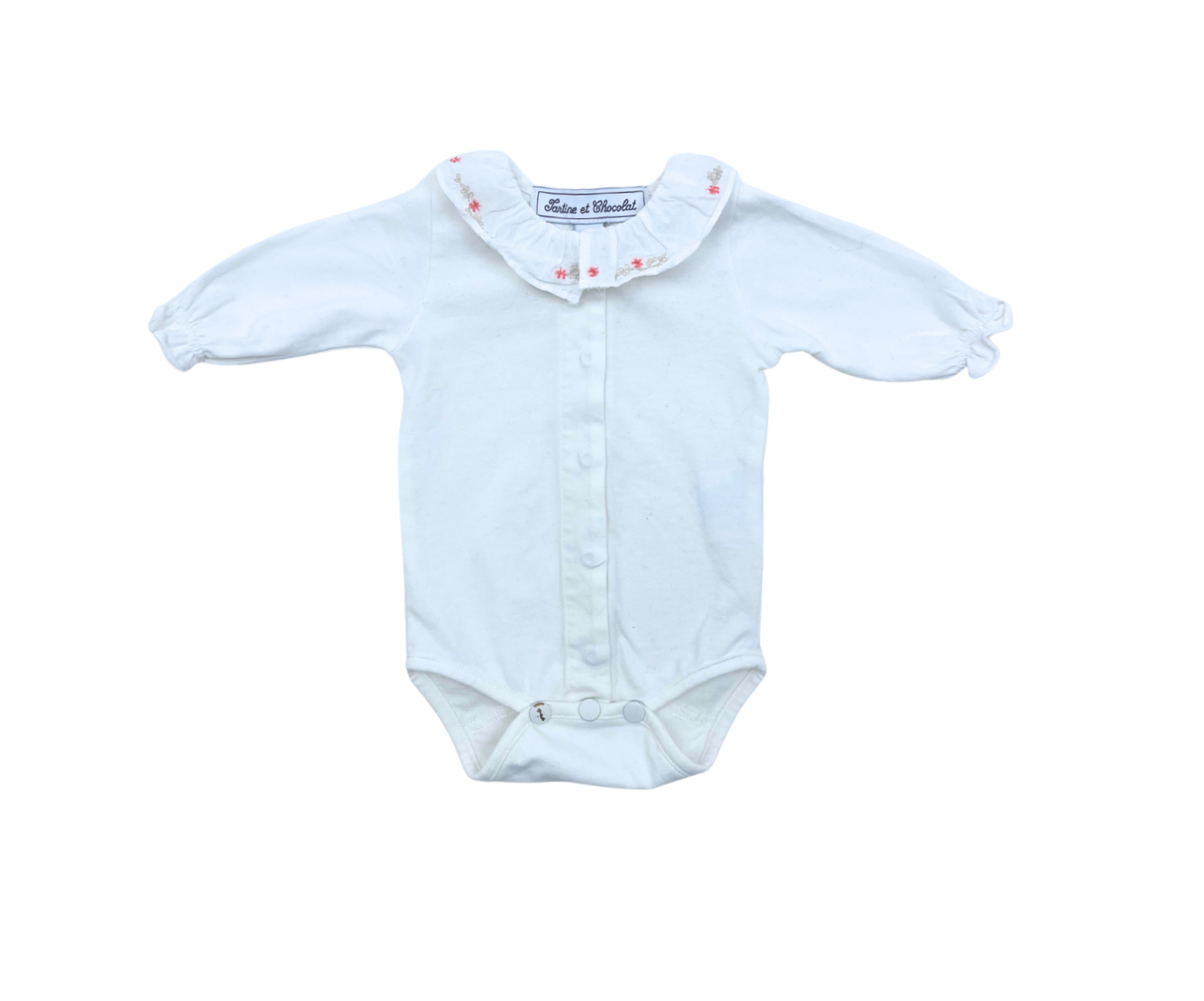 TARTINE ET CHOCOLAT - Body col brodé - 0 mois