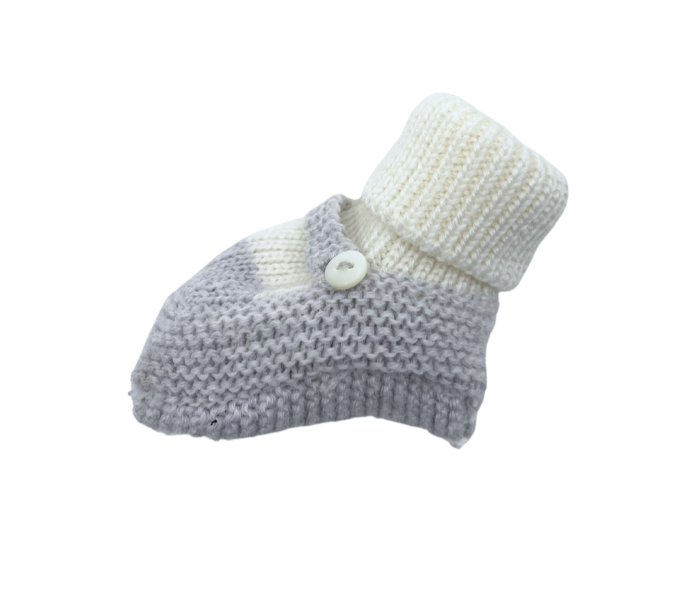 MOLLI - Chaussons gris et blancs - 0/3 mois