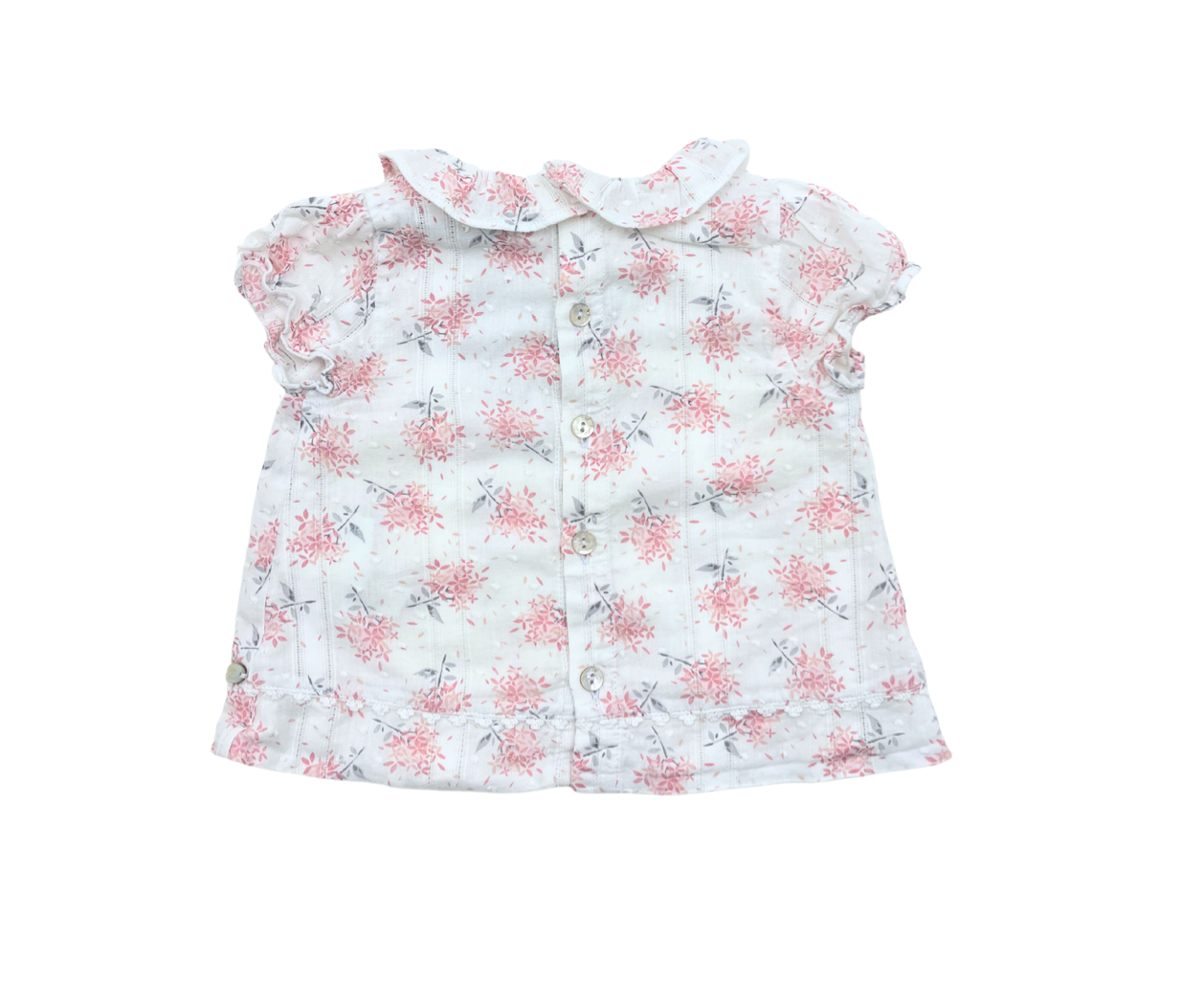 TARTINE ET CHOCOLAT - Blouse blanche motif floral - 6 mois