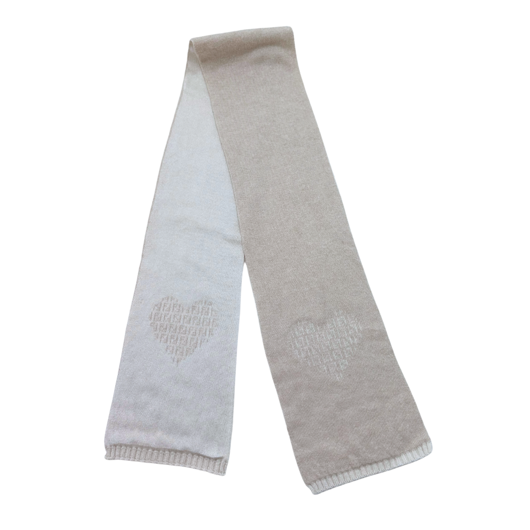 FENDI - Echarpe en cachemire d'exception avec coeurs - Taille unique