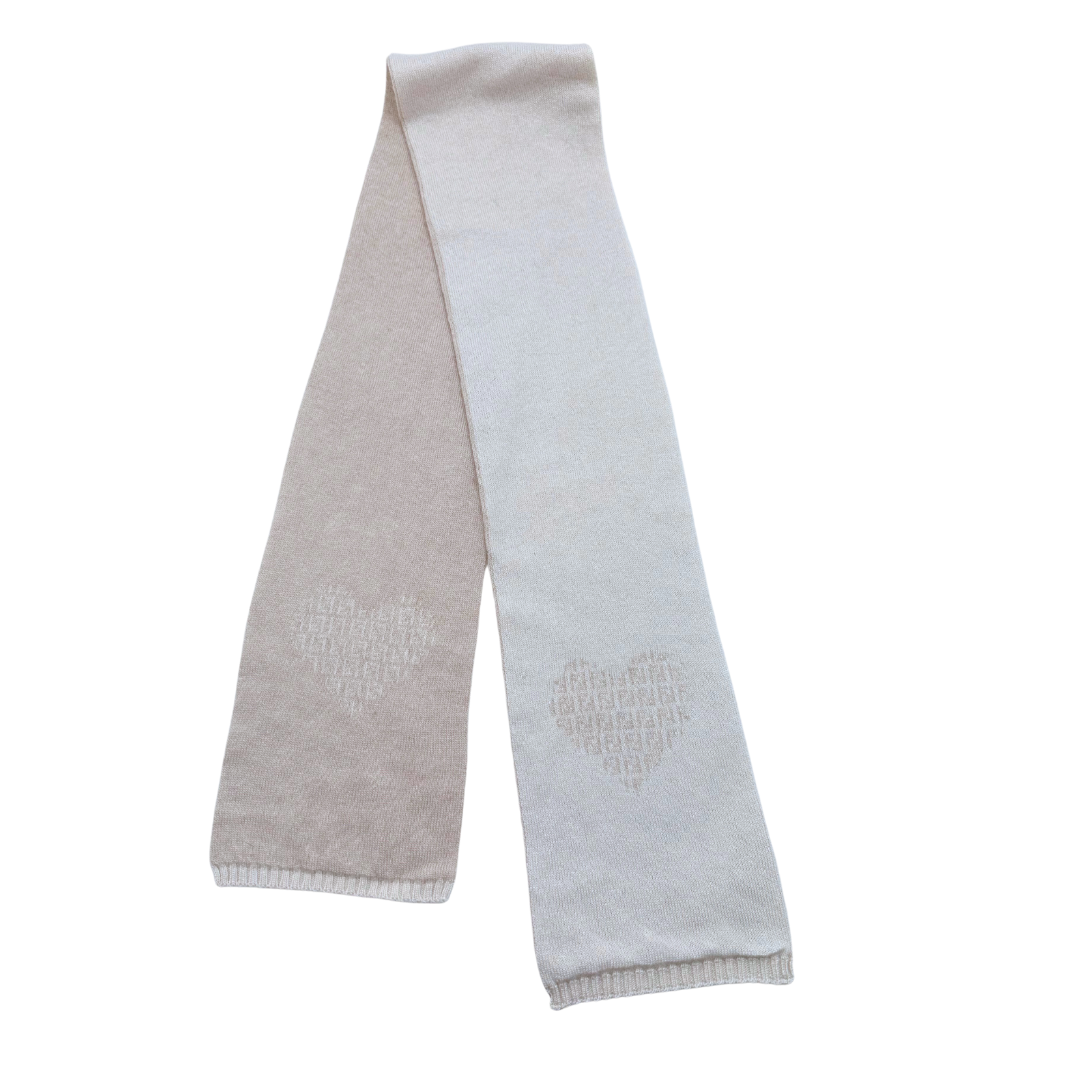 FENDI - Echarpe en cachemire d'exception avec coeurs - Taille unique