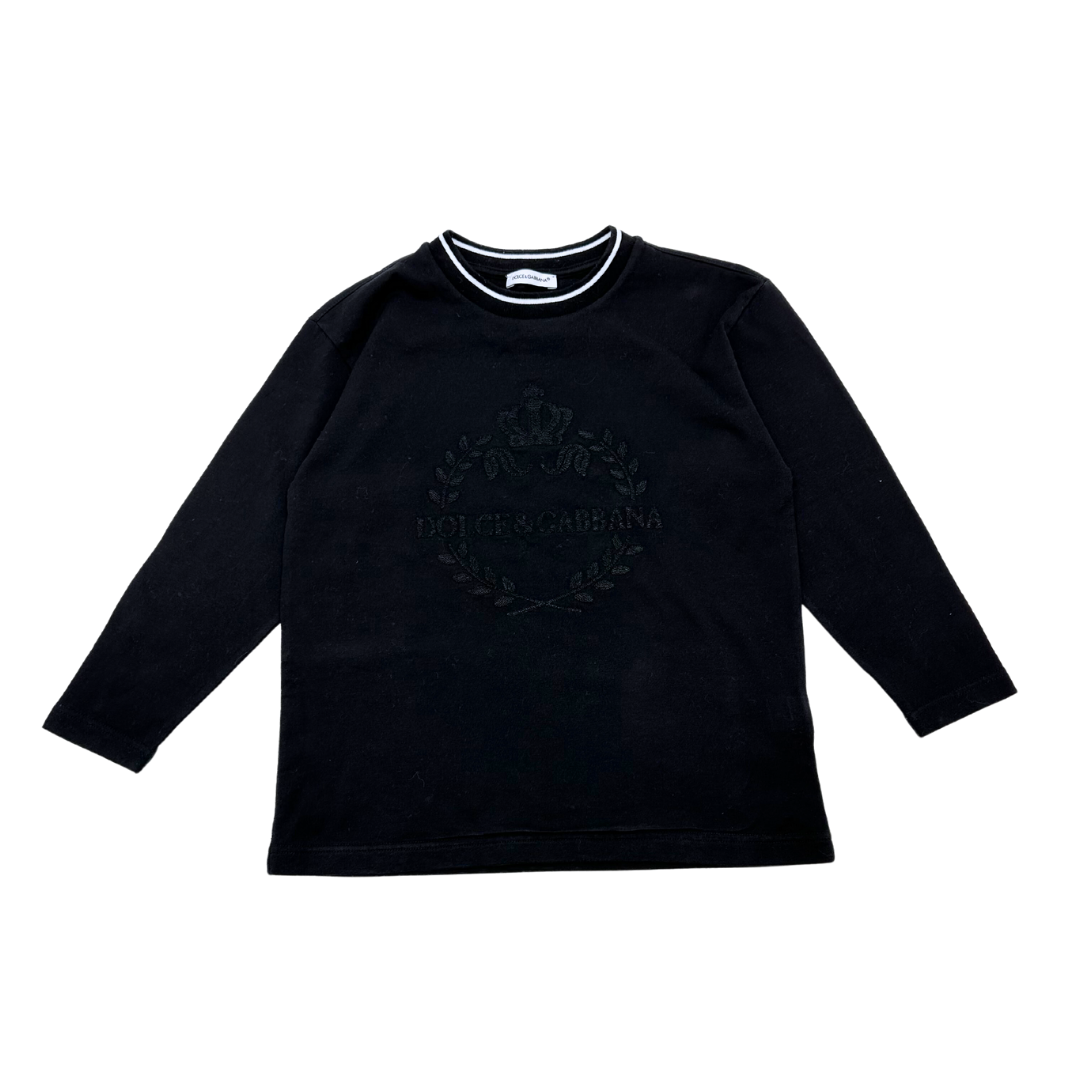 DOLCE & GABBANA - Schwarzes Langarm-T-Shirt - 4 Jahre