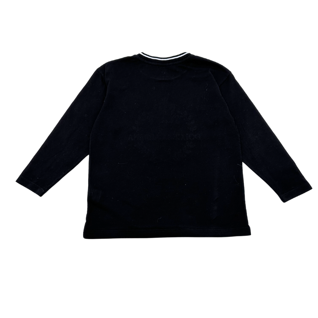 DOLCE & GABBANA - Black long-sleeved T-shirt - 4 years