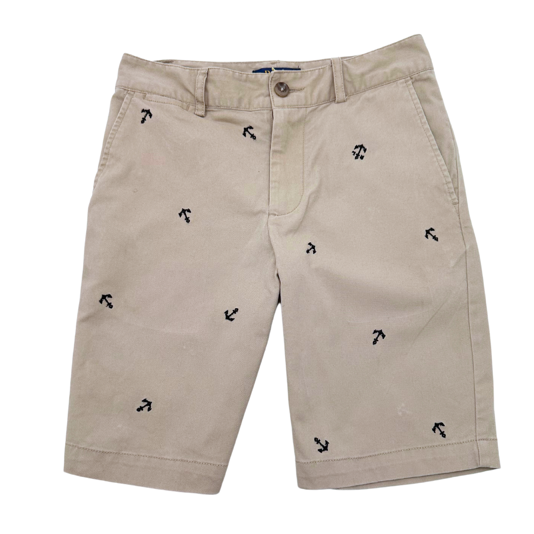 RALPH LAUREN - Short beige et ancres brodées - 10 ans