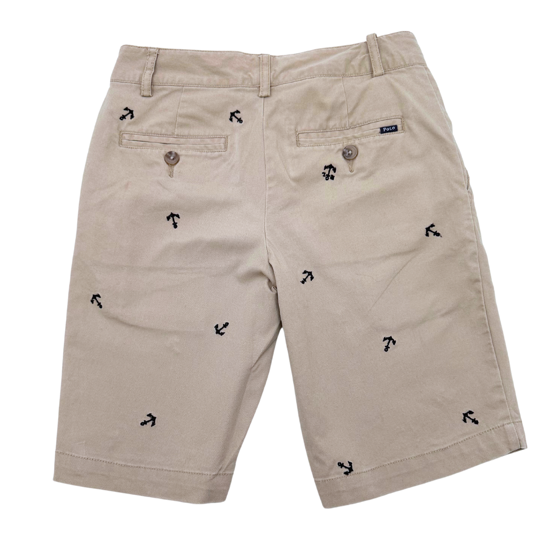 RALPH LAUREN - Short beige et ancres brodées - 10 ans