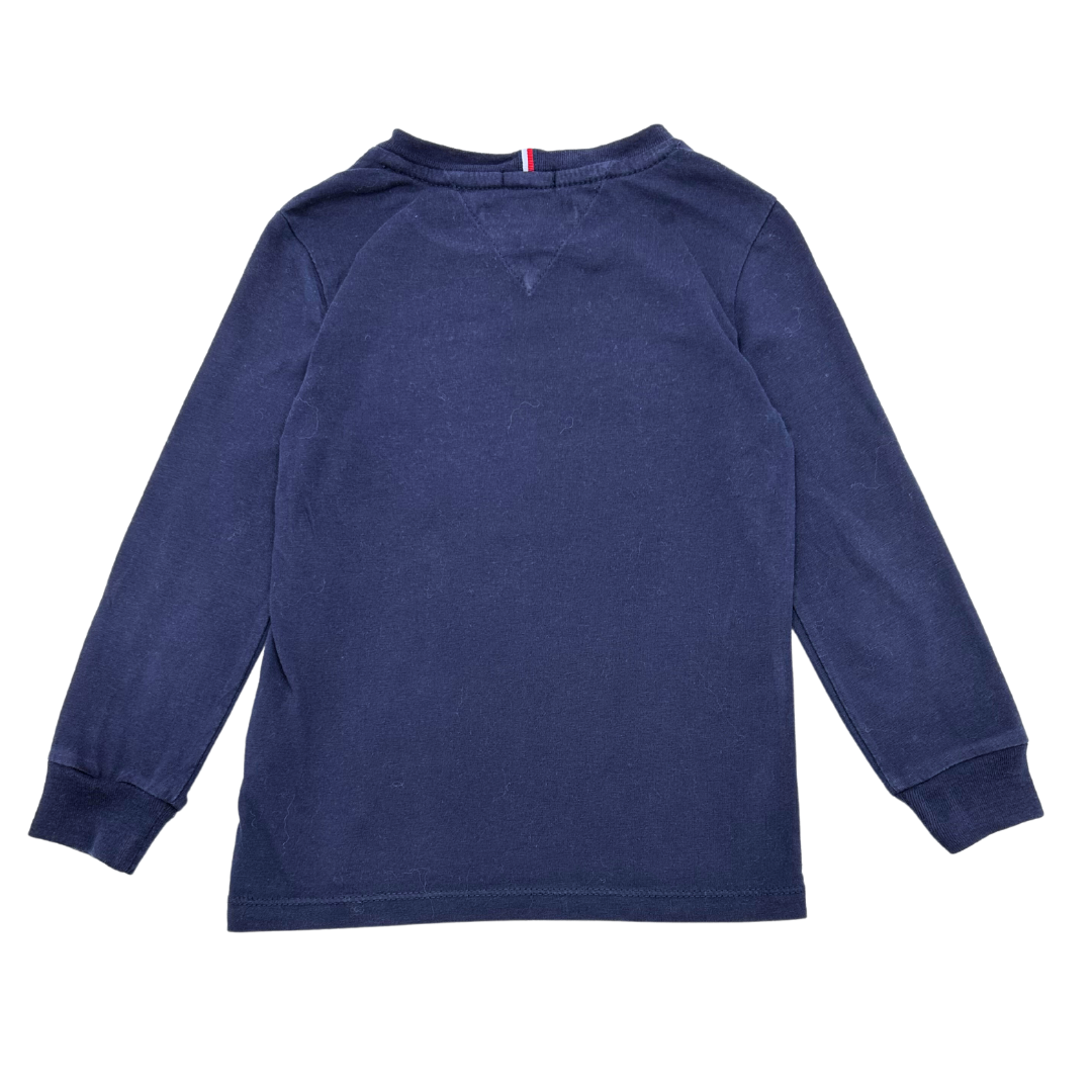 TOMMY HILFIGER - Marineblaues Langarm-T-Shirt - 5 Jahre