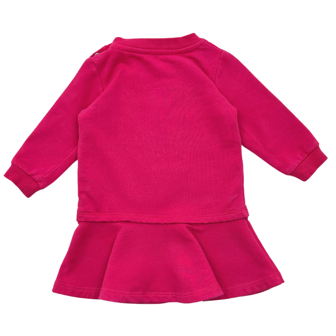 KENZO - Rosa Kleid mit gesticktem Tiger - 6 Monate