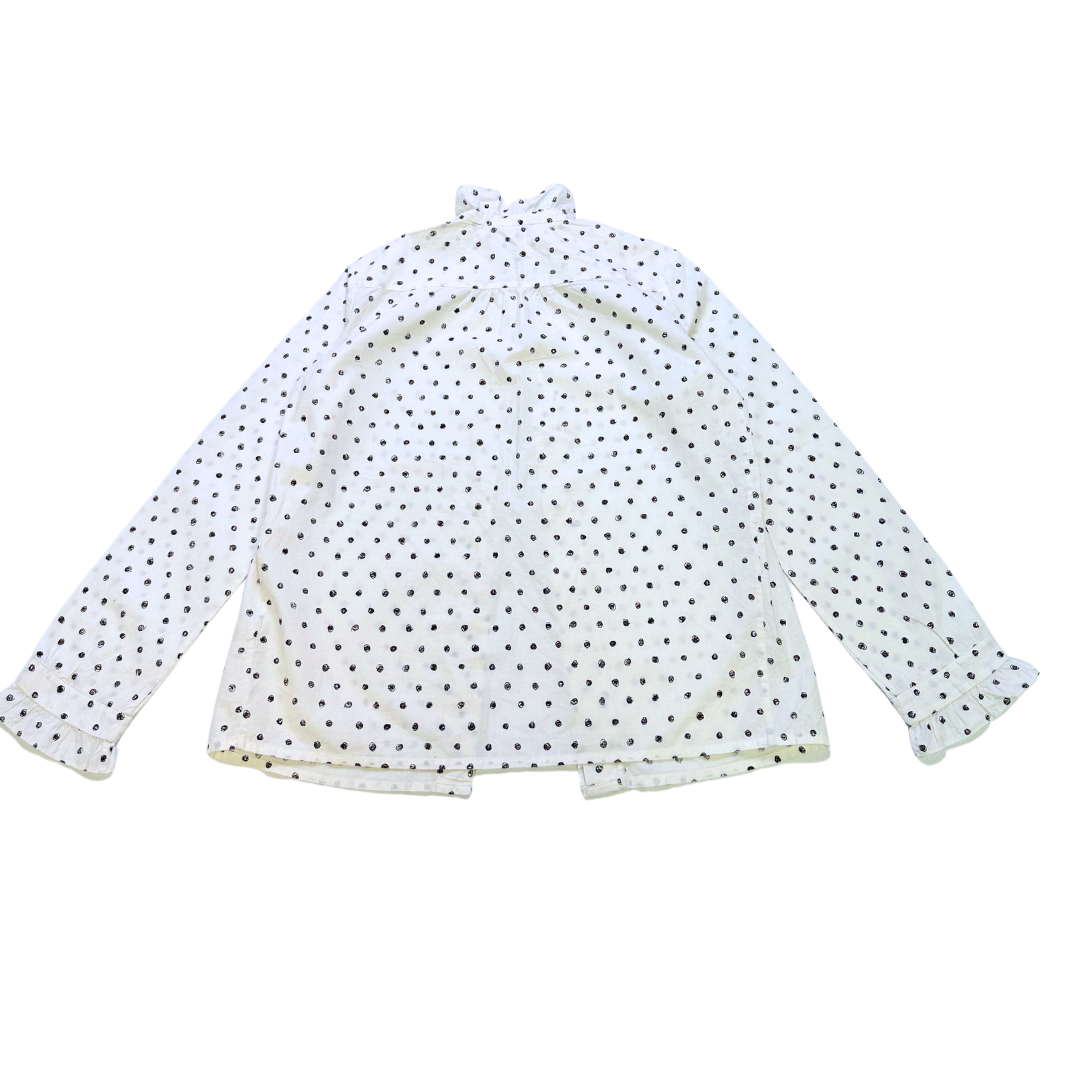 BONPOINT - White polka dot blouse - 12 years