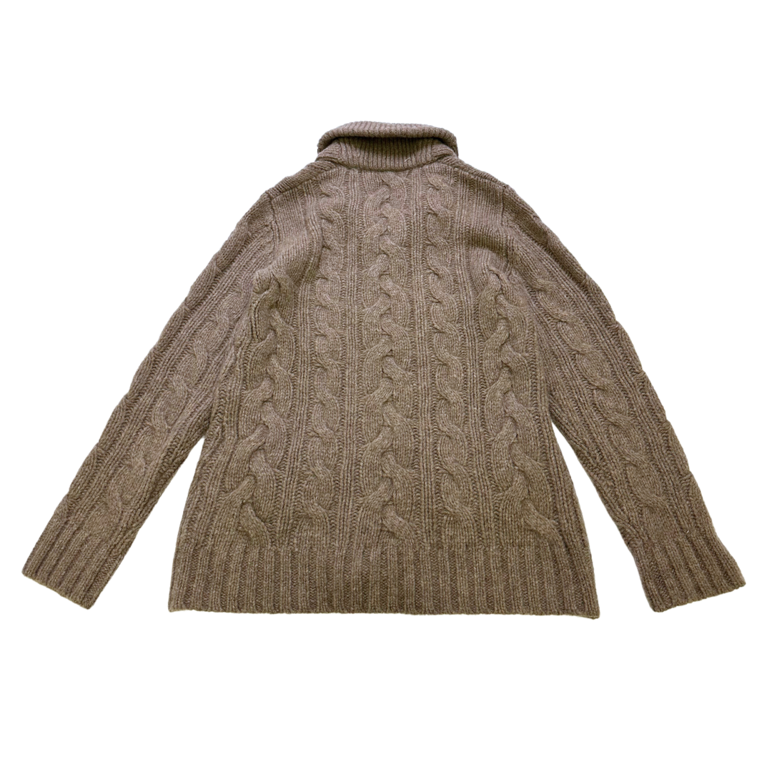 BONPOINT - Brown cable-knit cardigan - 12 years