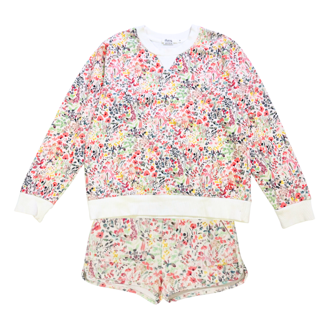 BONPOINT - Floral sweatshirt and shorts set - 14 years
