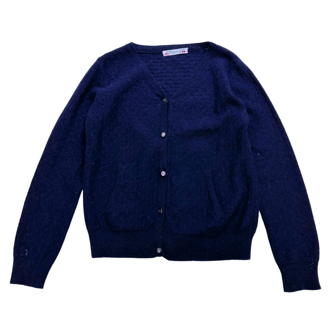 BONPOINT - Cardigan bleu marine en laine - 10 ans