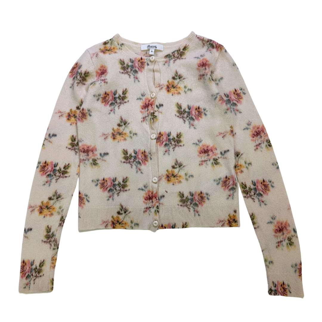 BONPOINT - Floral cashmere cardigan - 12 years