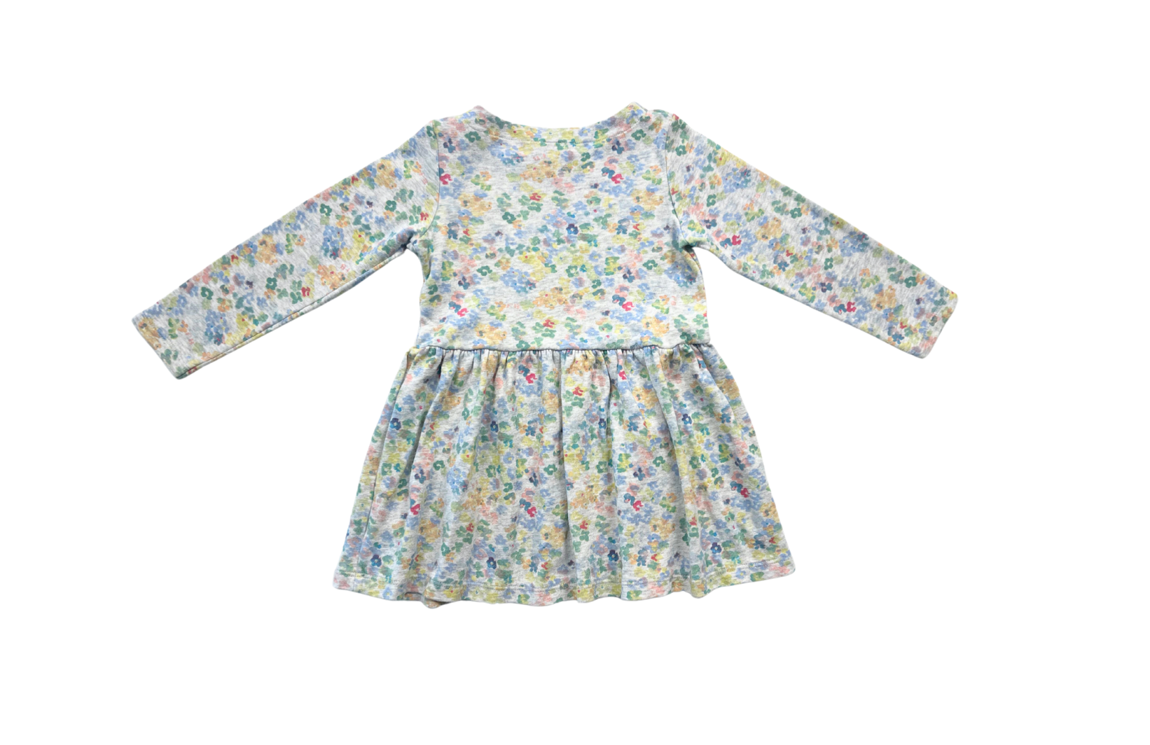 PETIT BATEAU - Graues Baumwollkleid mit Blumenmuster - 5 Jahre