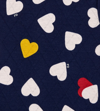 PETIT BATEAU - Marineblaues Steppkleid mit Herzmuster - 6 Jahre