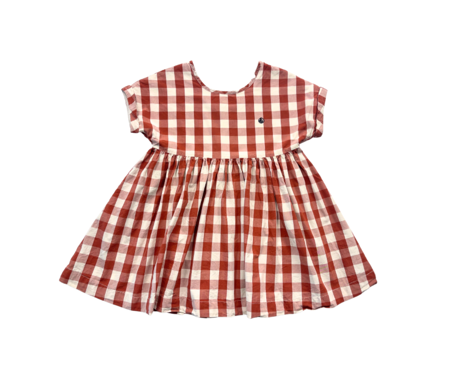 PETIT BATEAU - Rot kariertes Kleid - 6 Jahre