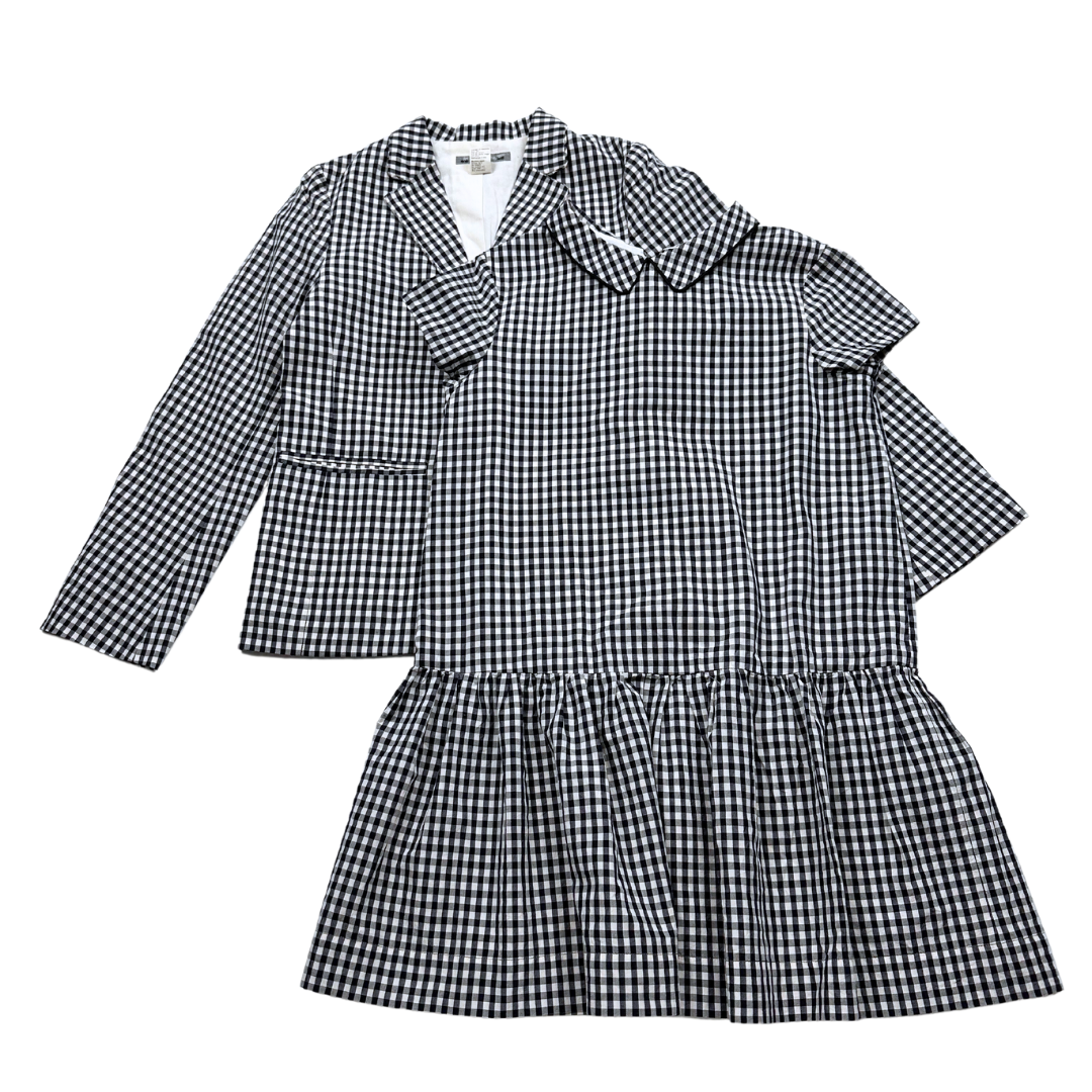 BONPOINT - Black and white gingham print dress and blazer set - 10 years