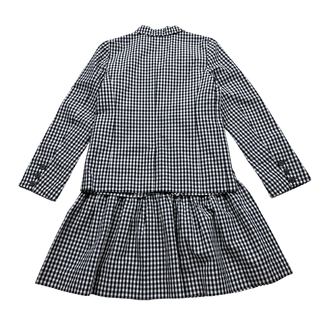BONPOINT - Black and white gingham print dress and blazer set - 10 years