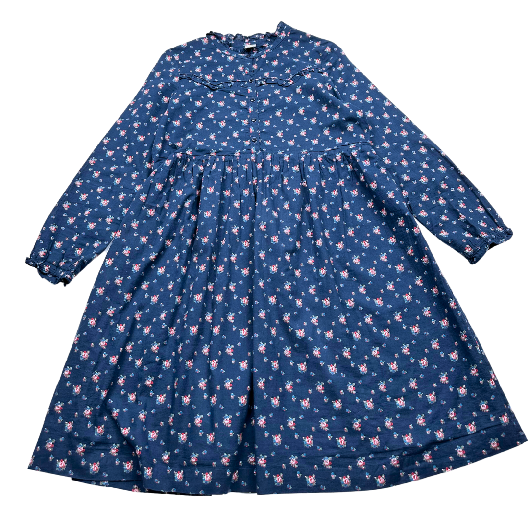BONTON - Robe bleu marine à fleurs en coton - 12 ans
