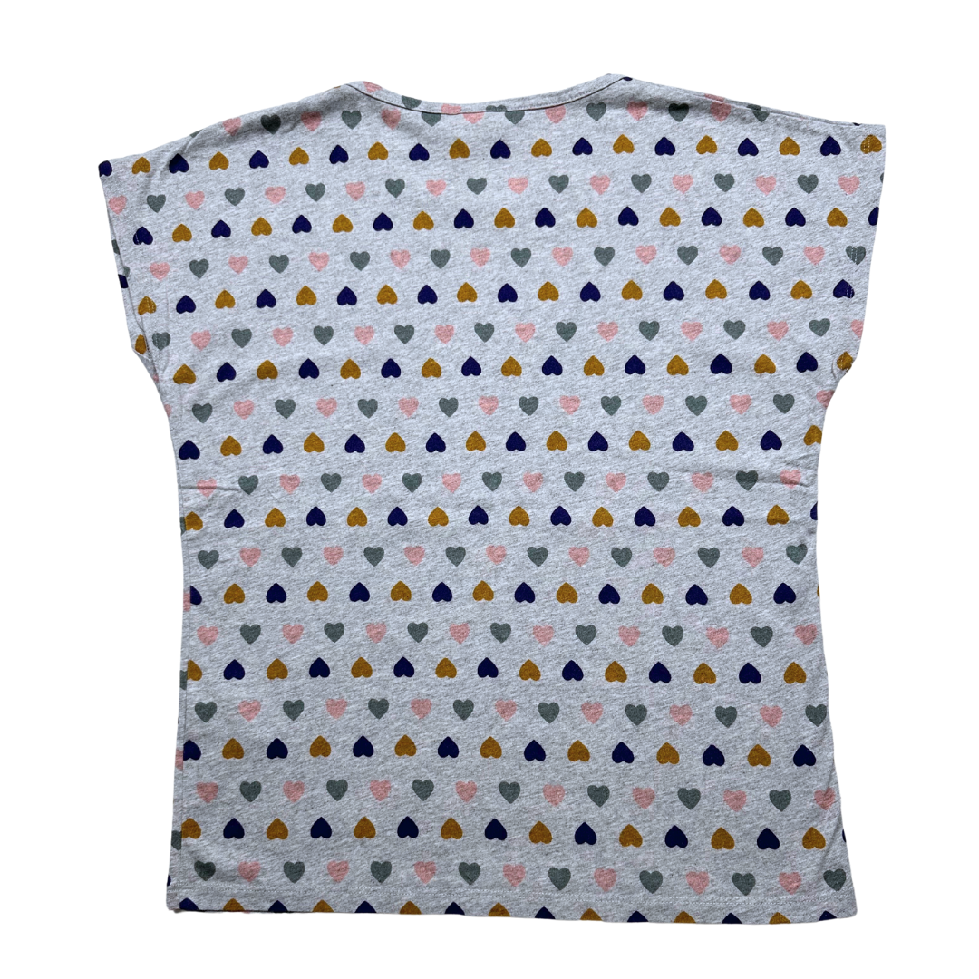 BONTON - T-shirt gris en coton avec coeurs - 12 ans