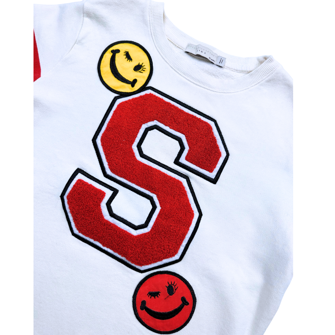 STELLA MCCARTNEY - Sweat en coton blanc et rouge - 10 ans