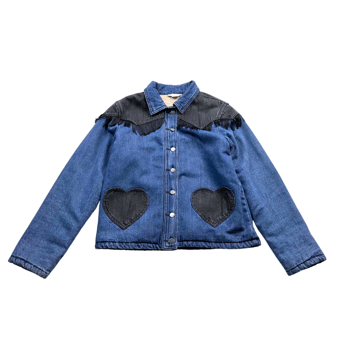 STELLA MCCARTNEY - Veste en jean à franges avec poches cœurs - 12 ans