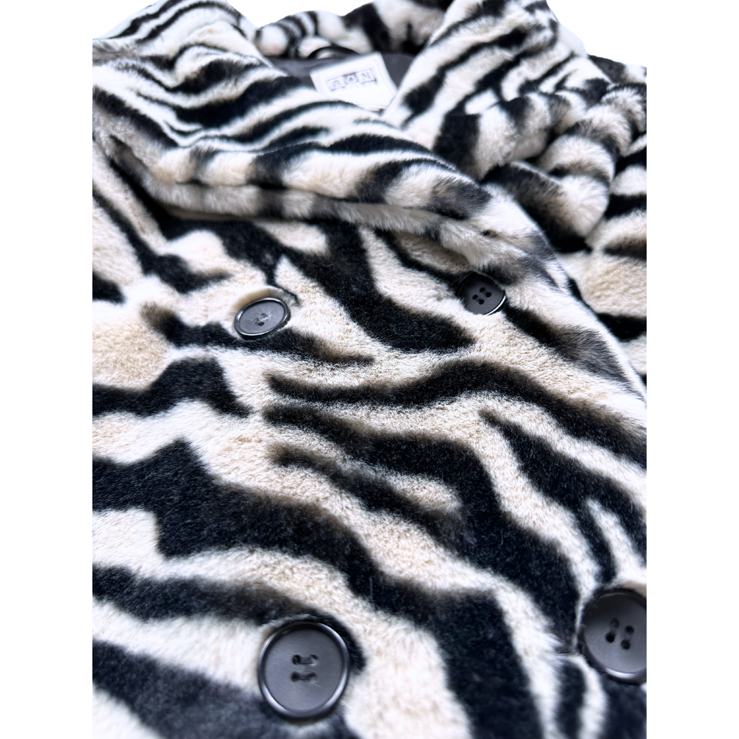 BONTON - Manteau zèbre noire et blanche - 10 ans