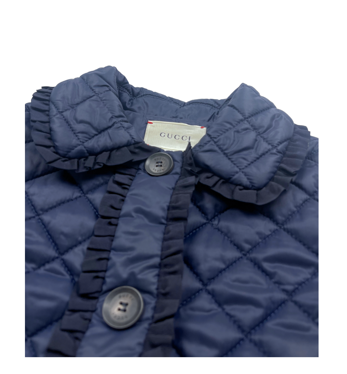 GUCCI - Veste longue matelassée bleu marine - 10 ans