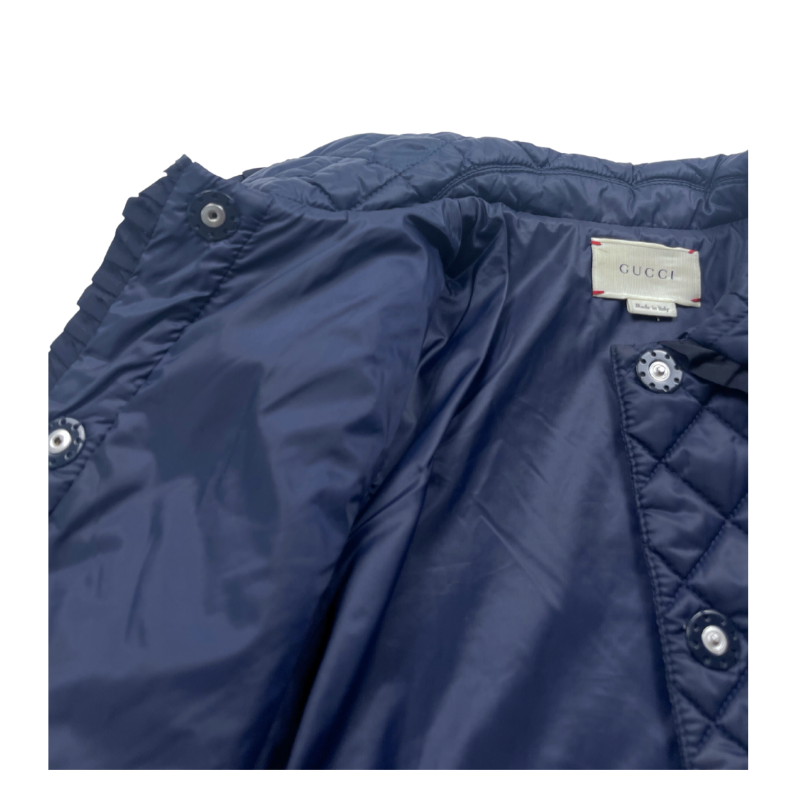 GUCCI - Veste longue matelassée bleu marine - 10 ans