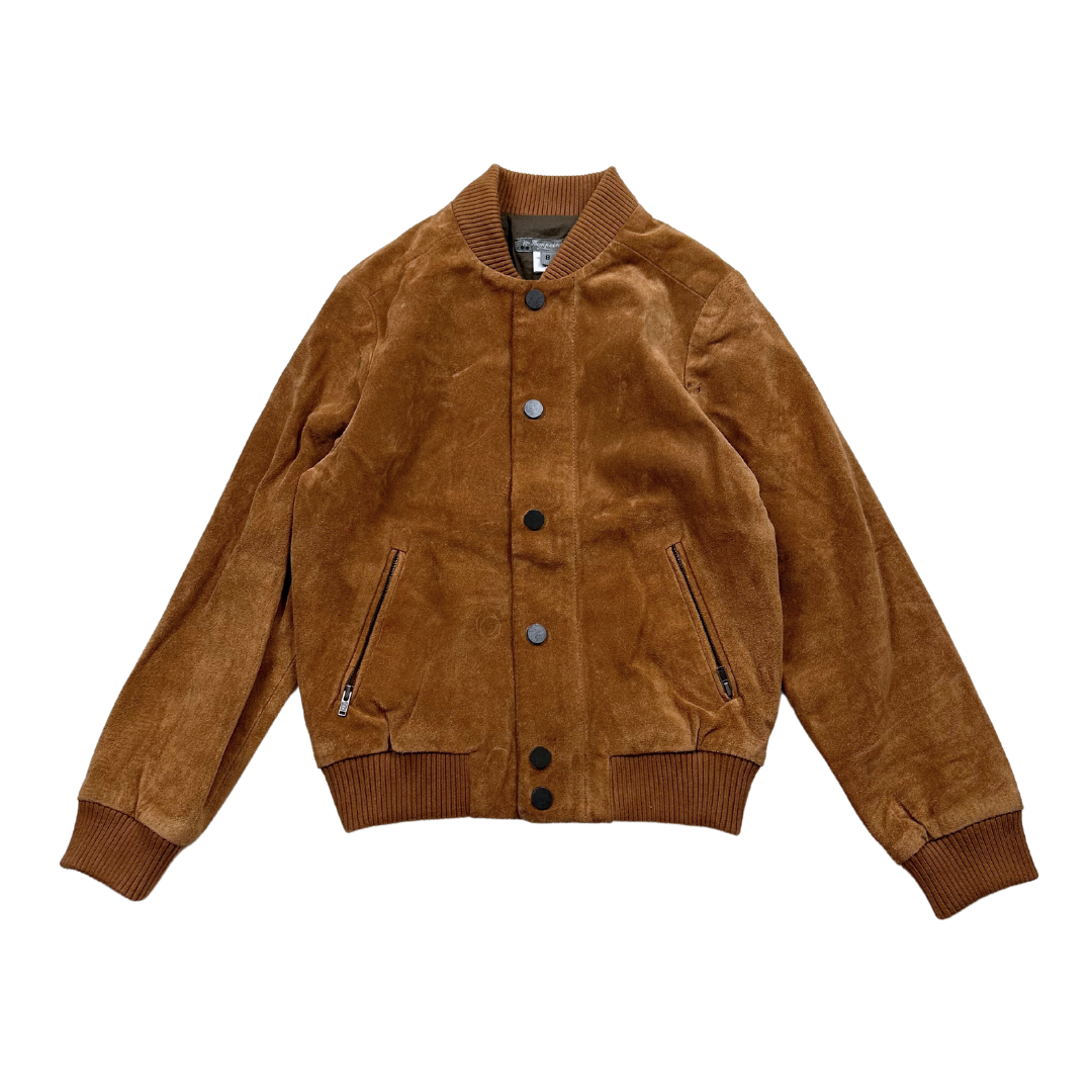 BONPOINT - Brown calfskin bomber jacket - 8 years